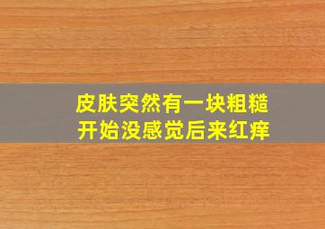 皮肤突然有一块粗糙 开始没感觉后来红痒